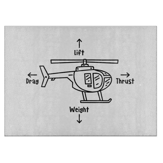 Tabla De Cortar Ilustracion Cute Helicóptero Cuatro Fuerzas (Anverso)