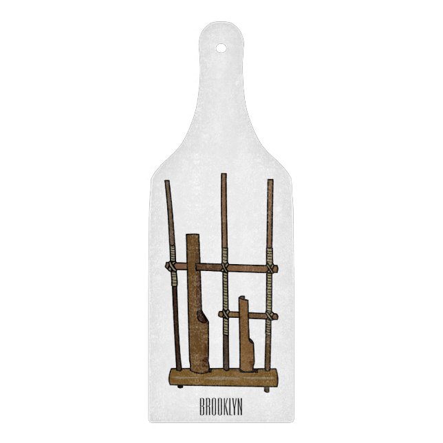 Tabla De Cortar Ilustracion de Angklung personalizado (Anverso)