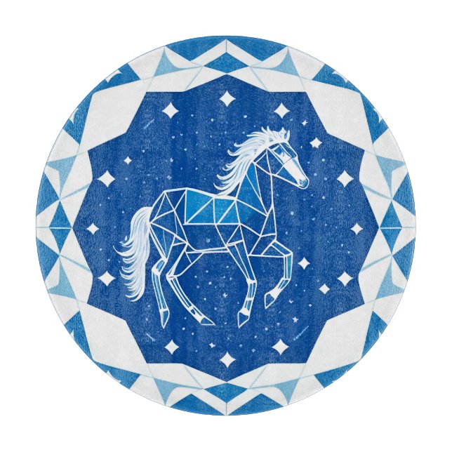 Tabla De Cortar Ilustración de caballo geométrico (Anverso)