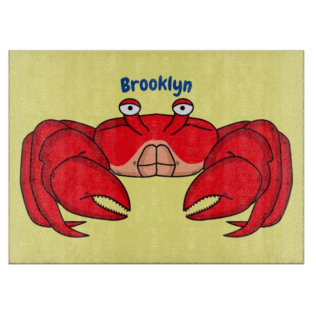 Tabla De Cortar Ilustracion de cangrejo rojo (Anverso)