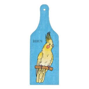 Tabla De Cortar Ilustración de dibujos animados de ave cockatiel 