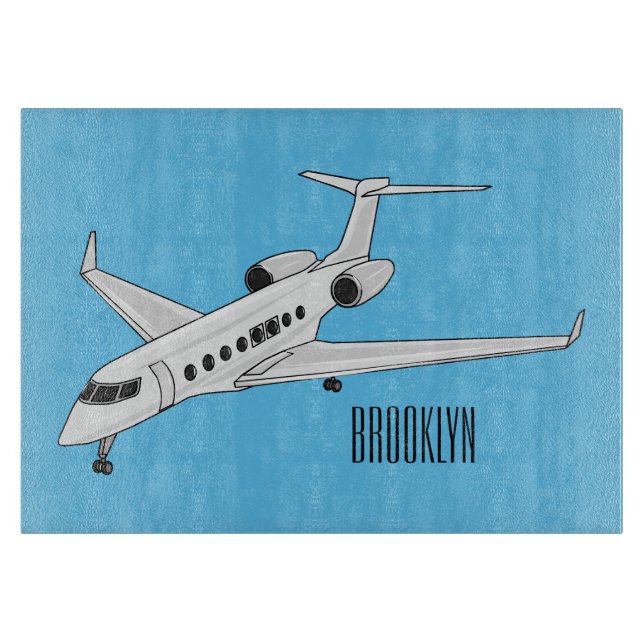 Tabla De Cortar Ilustración de dibujos animados de jet privado (Anverso)