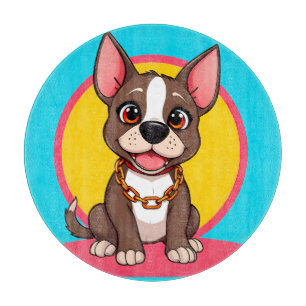 Tabla De Cortar Ilustración de dibujos animados de perro feliz