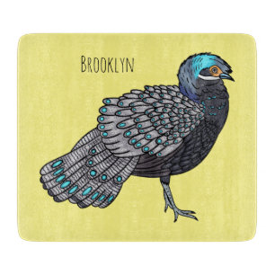 Tabla De Cortar ilustración de dibujos animados del pavo real fais