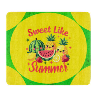 Tabla De Cortar Ilustración de Frutas Tropicales Dulce Como el Ver
