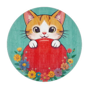 Tabla De Cortar Ilustración de gato lindo