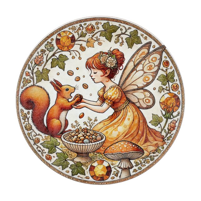 Tabla De Cortar Ilustracion de hadas de ardilla (Anverso)
