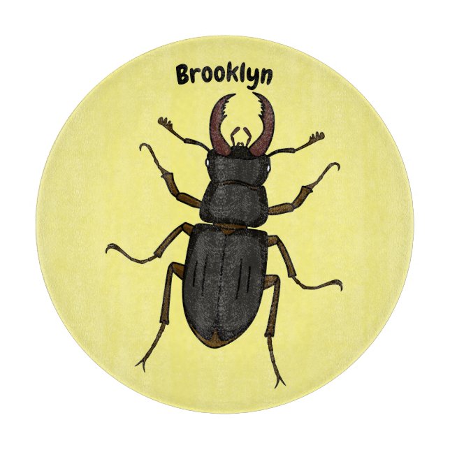 Tabla De Cortar Ilustración de insecto escarabajo ciervo (Anverso)
