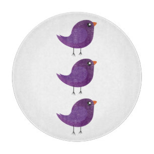Tabla De Cortar Ilustración de pajarito morado lindo