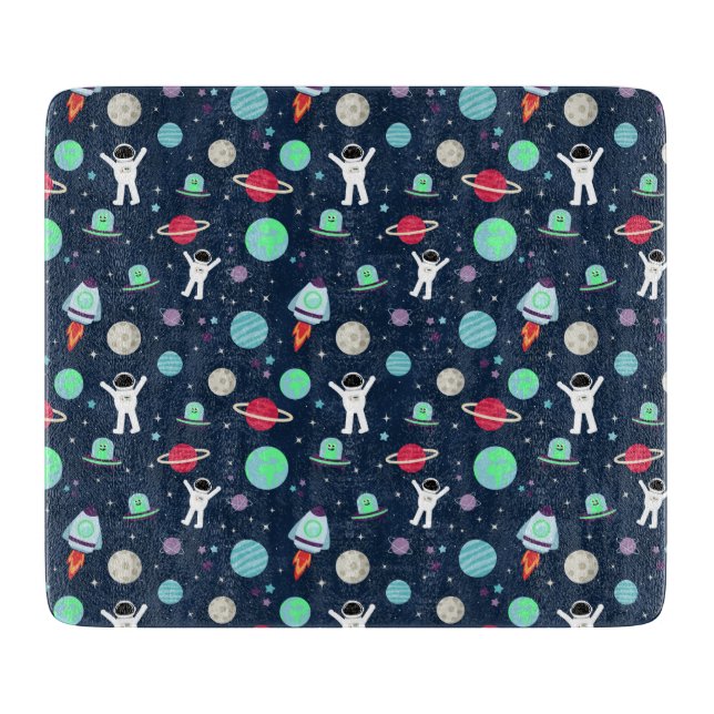 Tabla De Cortar Ilustracion de patrón de espacio (Anverso)