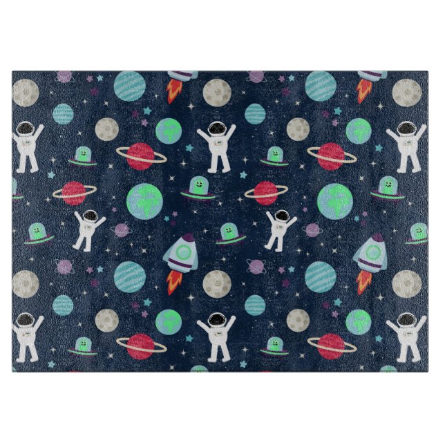 Tabla De Cortar Ilustracion de patrón de espacio (Anverso)