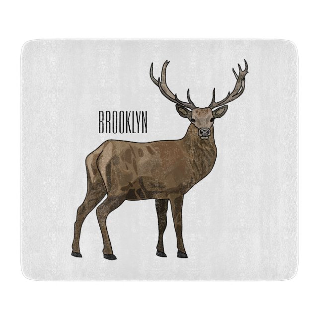 Tabla De Cortar Ilustracion de personalizado de ciervos (Anverso)