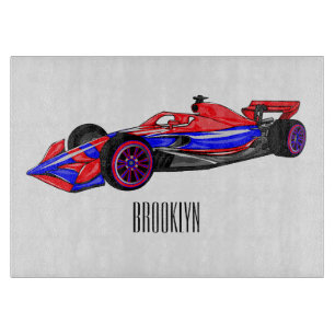 Tabla De Cortar Ilustracion de personalizado de coches de carreras