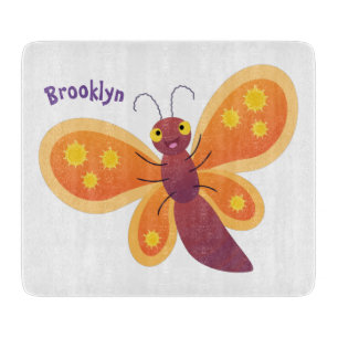 Tabla De Cortar Ilustracion de personalizado de mariposa naranja f