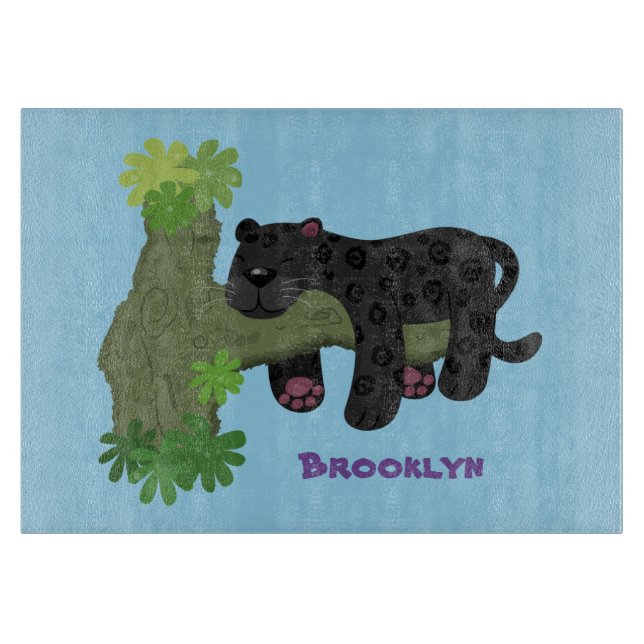 Tabla De Cortar Ilustracion de personalizado de pantera negra de j (Anverso)