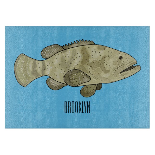 Tabla De Cortar Ilustracion de personalizado de pescado de grupo (Anverso)
