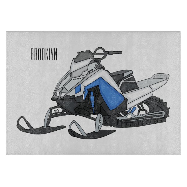 Tabla De Cortar Ilustracion de personalizado para motos de nieve (Anverso)