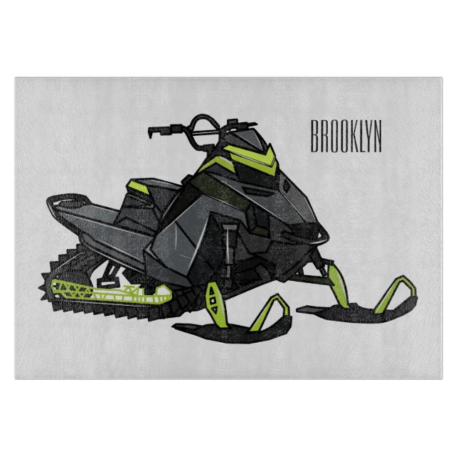 Tabla De Cortar Ilustracion de personalizado para motos de nieve (Anverso)