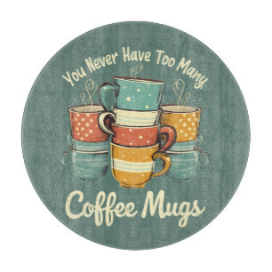Tabla De Cortar Ilustración de pila de tazas de café retro