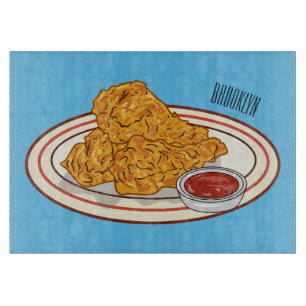 Tabla De Cortar Ilustracion de pollo frito personalizado
