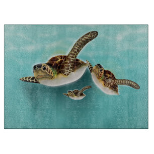Tabla De Cortar Ilustración de Tortugas Marinas