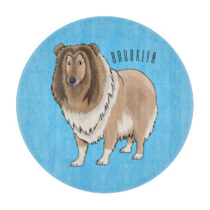 Tabla De Cortar Ilustracion del personalizado del perro del collie