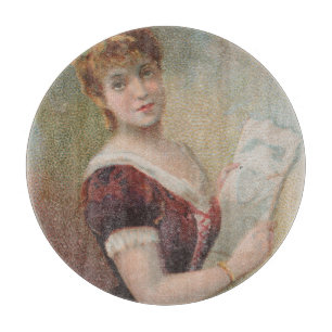 Tabla De Cortar Ilustración elegante de San Valentín antigua, 1890