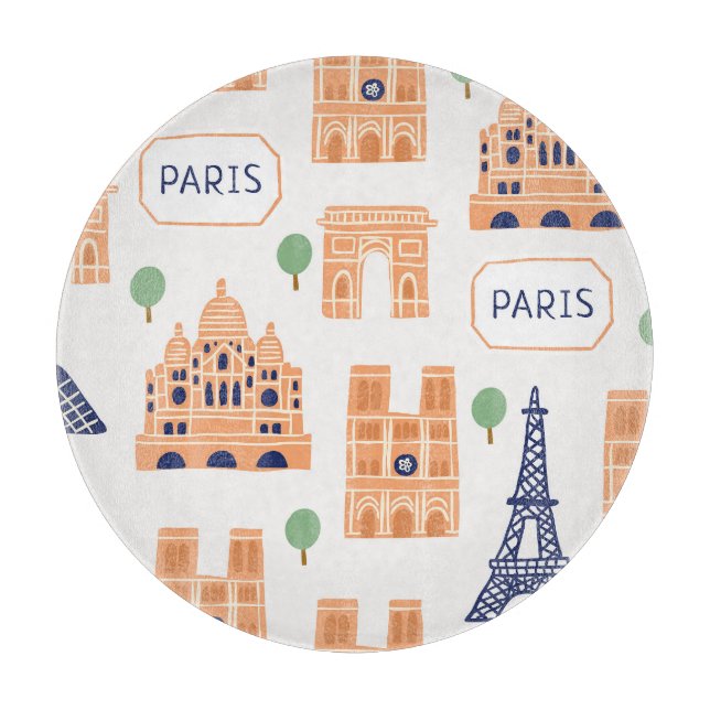 Tabla De Cortar Ilustracion inmaculado de los monumentos parisinos (Anverso)