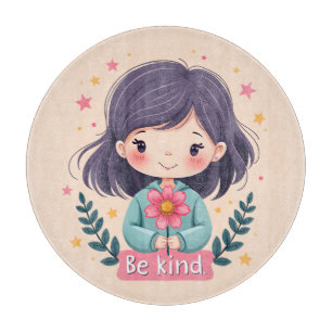 Tabla De Cortar Ilustración Kawaii "Sé Amable"