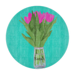 Tabla De Cortar Ilustracion moderno de la flor de los tulipanes br