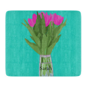 Tabla De Cortar Ilustracion moderno de la flor de los tulipanes de