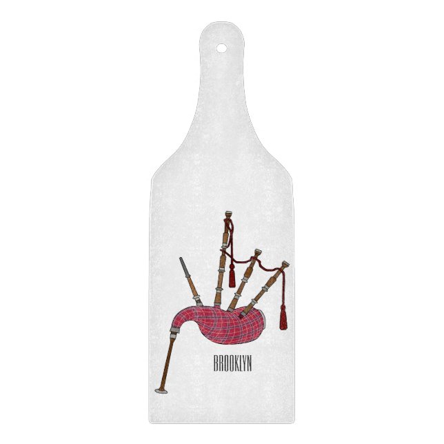 Tabla De Cortar Ilustracion personalizado Bagpipes (Anverso)