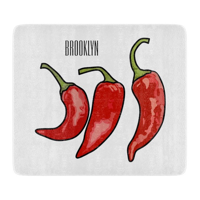 Tabla De Cortar Ilustracion personalizado Chili (Anverso)