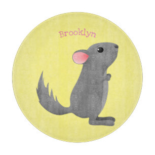 Tabla De Cortar Ilustracion personalizado chinchilla gris suave