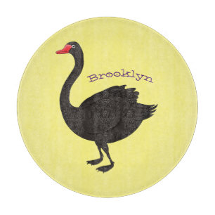 Tabla De Cortar Ilustracion personalizado cisne negro