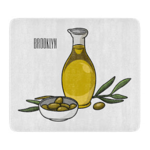 Tabla De Cortar Ilustracion personalizado de aceite de oliva