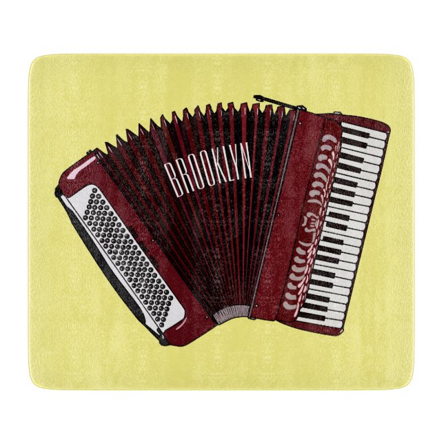 Tabla De Cortar Ilustracion personalizado de acordeón (Anverso)