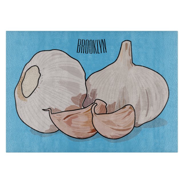 Tabla De Cortar Ilustracion personalizado de ajo (Anverso)