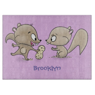 Tabla De Cortar Ilustracion personalizado de ardillas graciosas