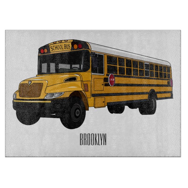 Tabla De Cortar Ilustracion personalizado de autobús escolar (Anverso)