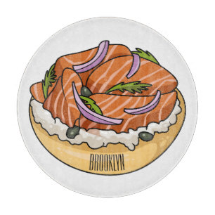 Tabla De Cortar Ilustracion personalizado de bagel de Salmon