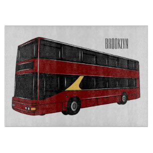 Tabla De Cortar Ilustracion personalizado de bus de dos pisos
