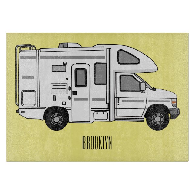 Tabla De Cortar Ilustracion personalizado de Campervan (Anverso)