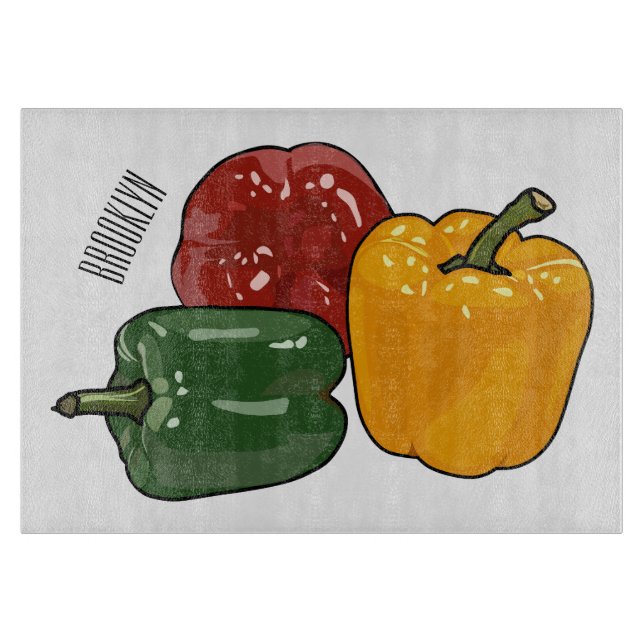 Tabla De Cortar Ilustracion personalizado de Capsicum (Anverso)