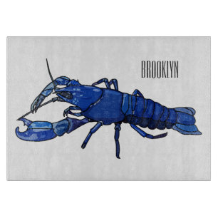 Tabla De Cortar Ilustracion personalizado de cigalas de marrón azu