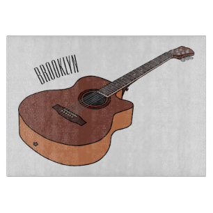 Tabla De Cortar Ilustracion personalizado de guitarra acústica