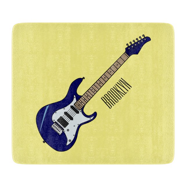 Tabla De Cortar Ilustracion personalizado de guitarra eléctrica (Anverso)