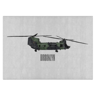 Tabla De Cortar Ilustracion personalizado de helicóptero del ejérc