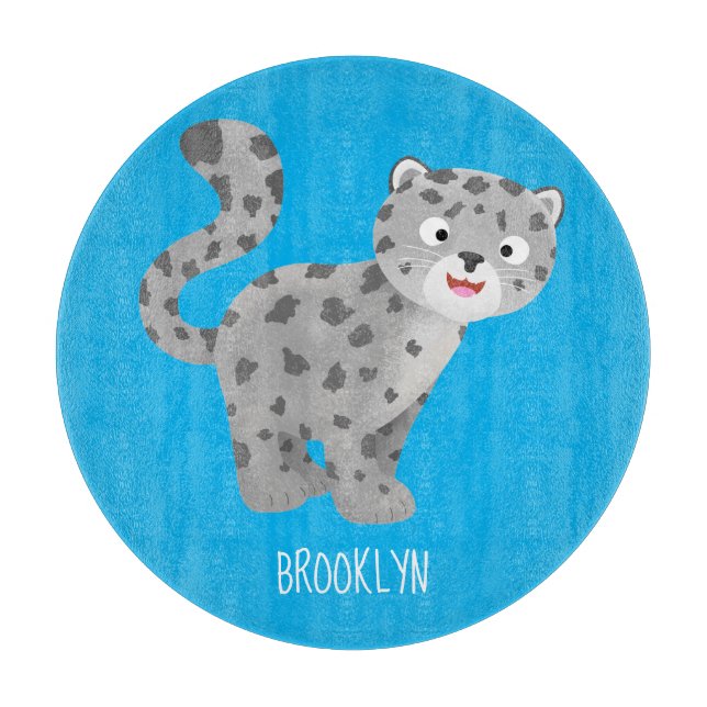 Tabla De Cortar Ilustracion personalizado de leopardo de las nieve (Anverso)