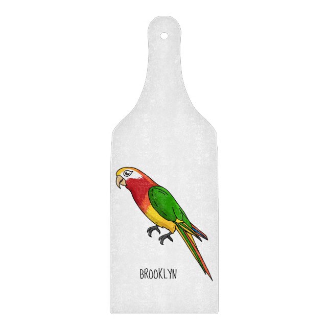 Tabla De Cortar Ilustracion personalizado de loro feliz (Anverso)